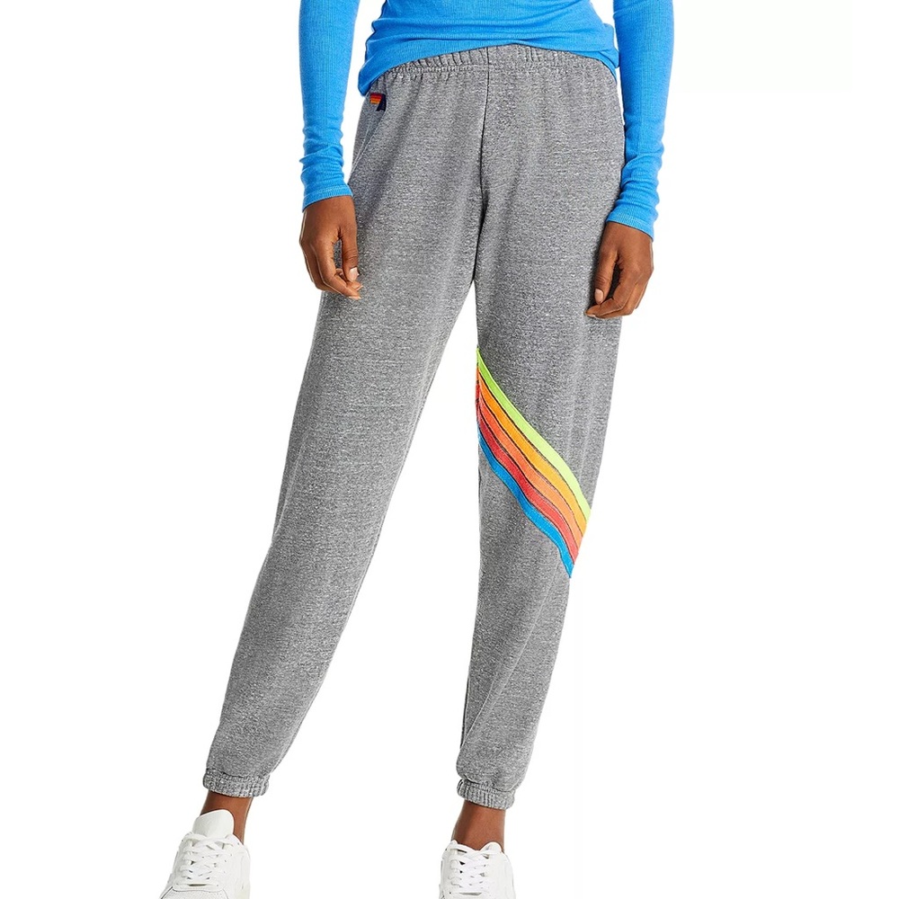 Aviator Nation Sweatpants Chevron Neon Stripe
